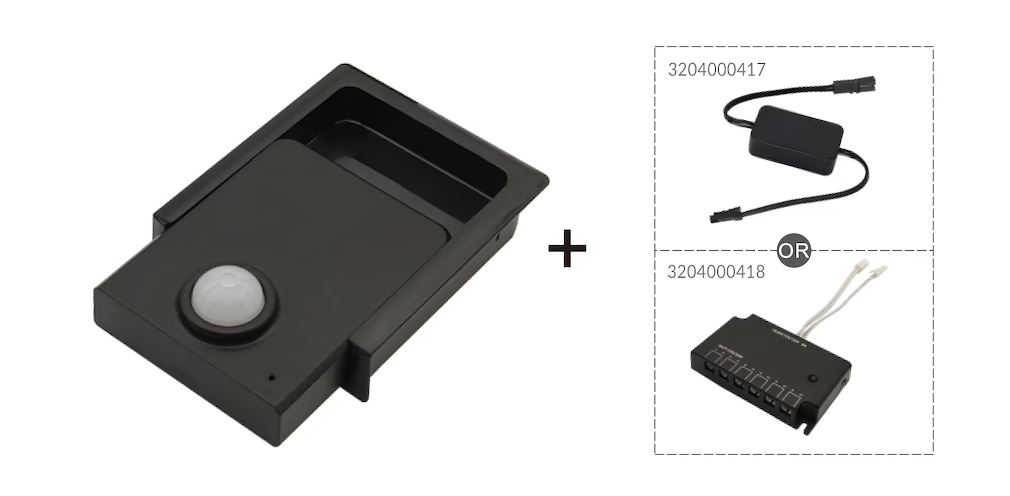 NÁBYTKOVÝ POHYBOVÝ BEZDRÁTOVÝ OVLADAČ MINI/DESIGN - PIR - ČERNÝ, 12V/24V
